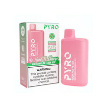 Load image into Gallery viewer, Pyro 6000 Puff Disposable Vape Watermelon Lush Ice