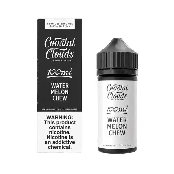 WATERMELONCHEW_COASTAL-CLOUDS-100ML watermelon chew by coastal clouds 100ml box and bottle