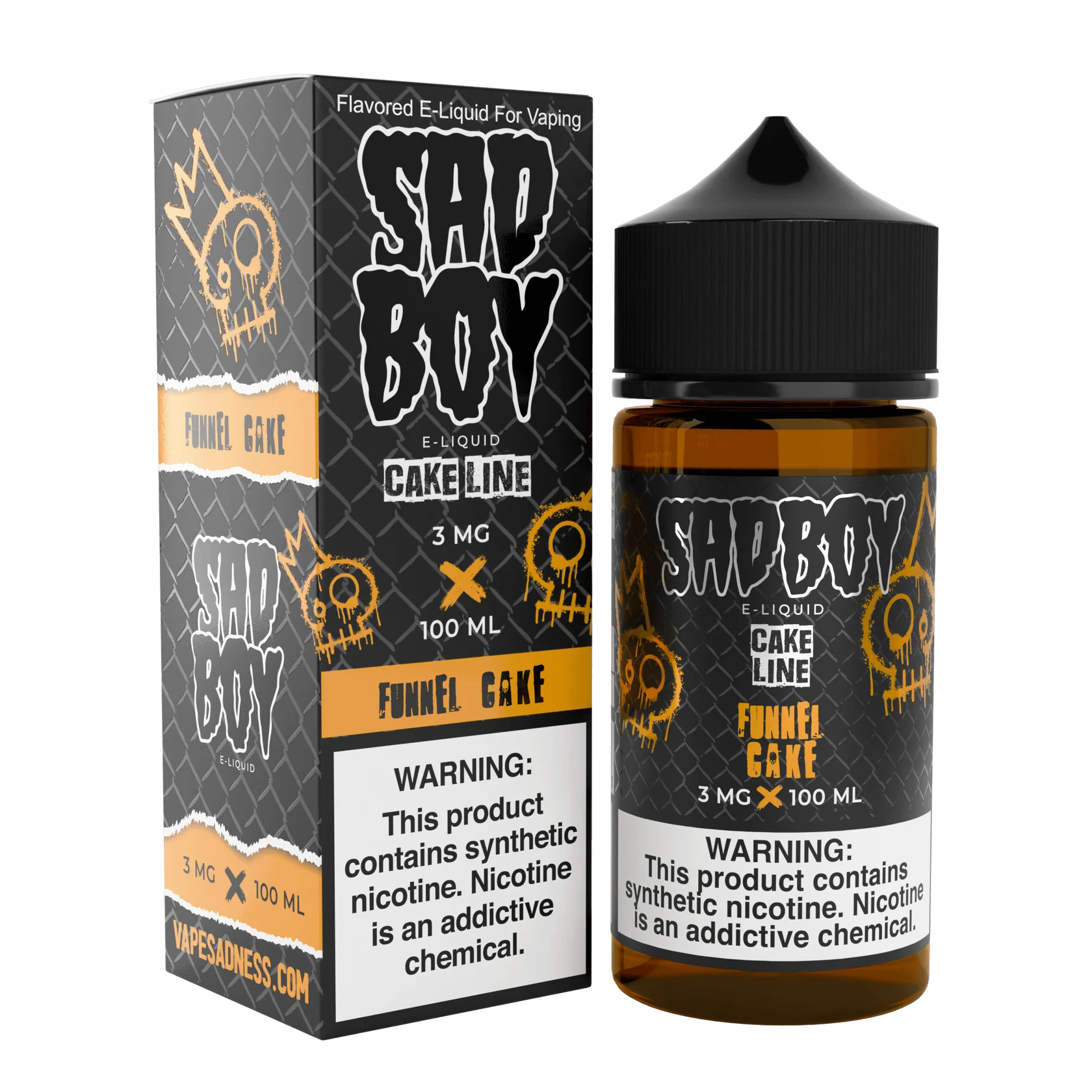 Sadboy_100ml_CakeFunnelCake Funnel Cake by Sadboy Cake Line Box and Bottle